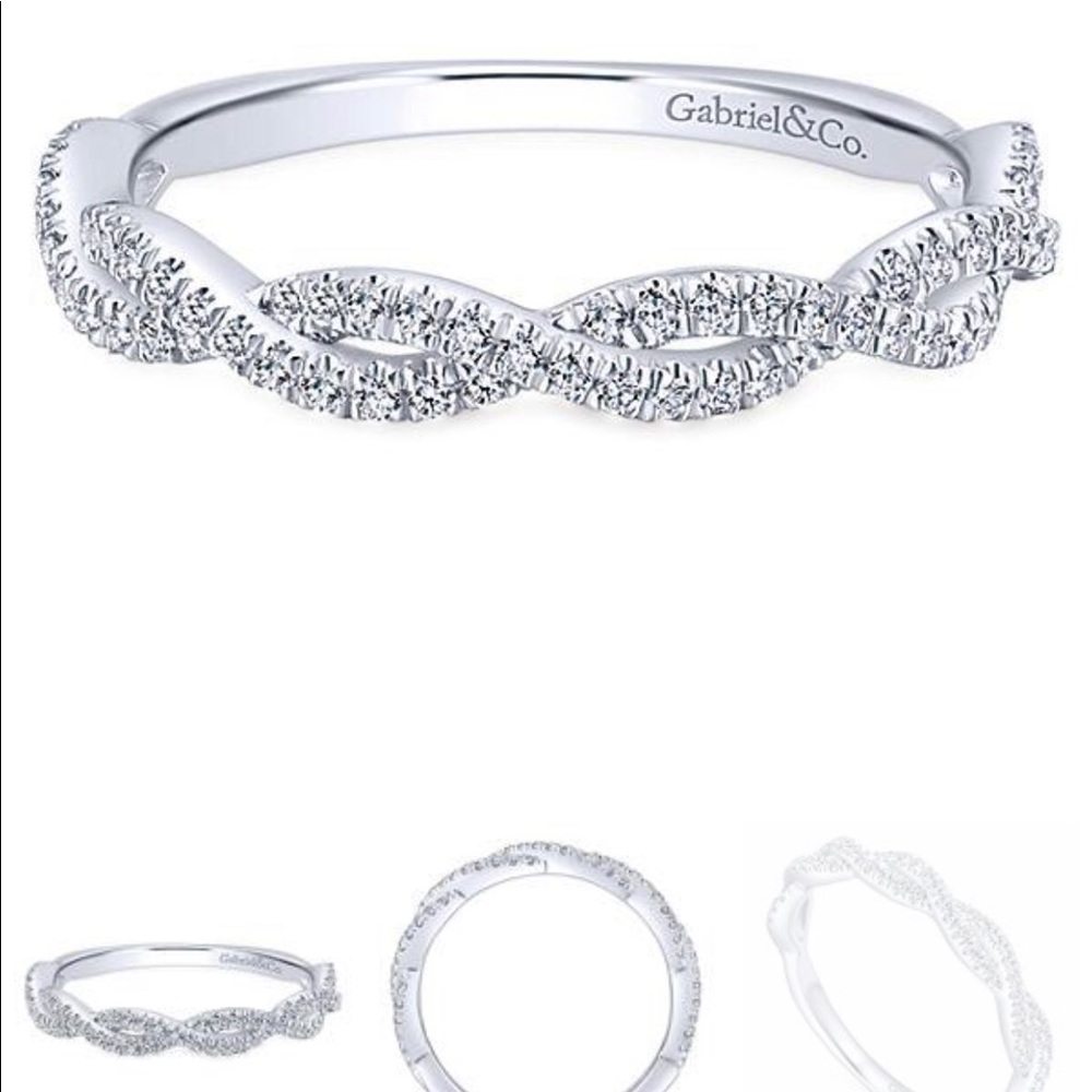 Gabriel Infinity 14k White Gold Diamond Band